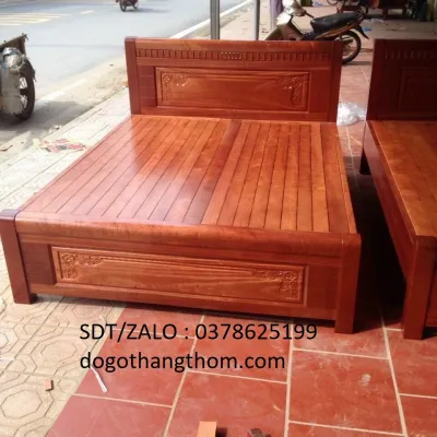 giường ngủ gỗ hương 1m6x2m rác phản liền