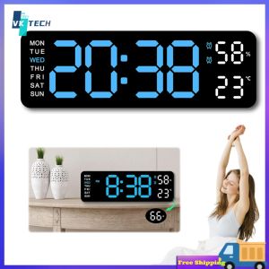 [ VKTECH ] Digital Alarm Clock with USB Charging and Temperature Display for Bedroom and Office