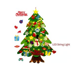 Felt Christmas Tree DIY Wall-mounted Christmas Tree Childrens Christmas Decoration With Ornaments