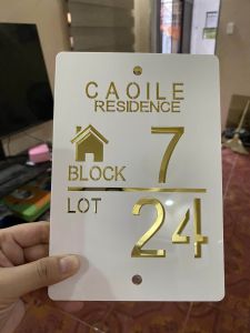 11x8 inch LASER CUT HOUSE NUMBER/SIGNAGE/ACRYLIC/MARKER