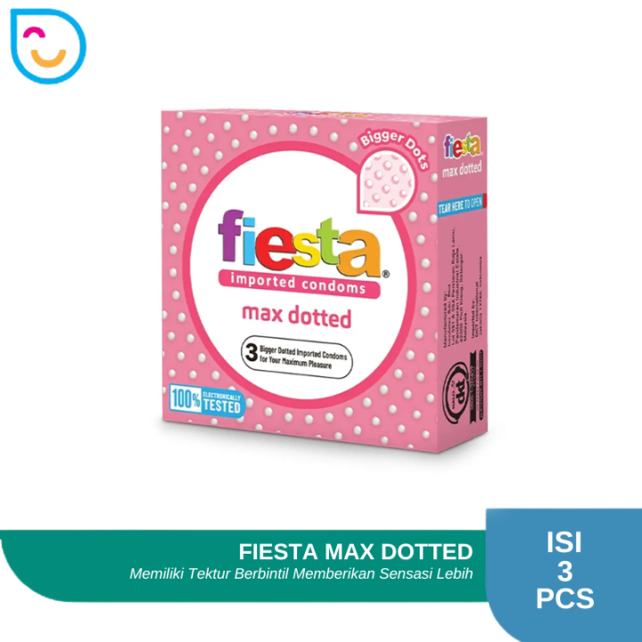 Fiesta Kondom Max Dotted Isi 3 / Alat Kontrasepsi / Privasi Terjamin Aman / Pasutri / Niqmat / NQ 1 / BISA BAYAR DI TEMPAT (COD)