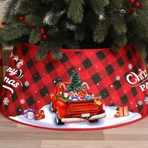 COUPLECOL Ông già Noel Váy trang trí cây thông Noel Tròn Bông tuyết Vòng cổ hình cây thông Noel Đồ dùng cho tiệc Có thể gấp lại. Tấm che đáy cây thông Noel Kỳ nghỉ gia đình