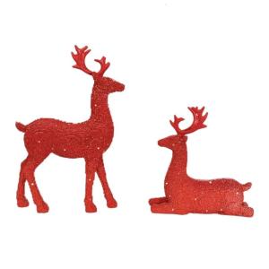 Permanent Christmas Deer Ornament Excellent Resin Crafted For Indoor Outdoor Parties Firepit Shelf Decorations And Gifting