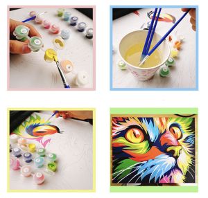 ภาพวาดระบายสีตามตัวเลข paint by number ภาพวาดสีน้ํามัน ภาพระบายสี ขึงบนเฟรมไม้ ขนาด 40x50 cm Home DIY ใครๆก็เป็นศิลปินได้