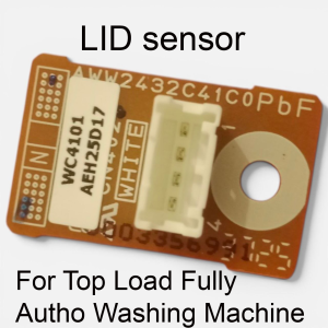 LID sensor for Top Load Fully Auto Washing Machine. Key attributes: brown circuit board white connector labeled WC4101 AEH25D17. Fit: washing machine component. Scene: appliance repair.