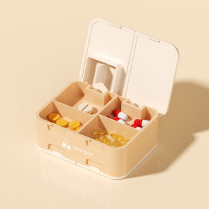 Double-layer Medicine Cutter Weekly Portable Travel Pill Case Organizer Holder Box Dispenser Pillbox Pill Cutter