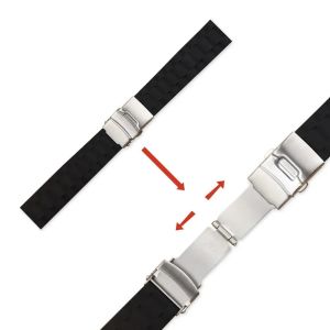 Zhangeer 16 18 20 22 24mm Quick Release High Quality Soft Silicone Watchband Stainless Steel Folding Buckle Colorful Tire Tread Style Flat Head Universal Watch Strap Rubber Waterproof Watch Bracelet Wristband Accessories with Tool