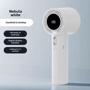 quạt mini 100 cấp gió cầm tay GS9 quạt phản lực Turbo 6000mAh di động màn hình led hiển thị pin sạc usb pin tích điện