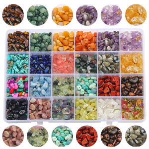 10/15/24 Compartments Natural Stone Beads Box Kit For DIY Bracelet Necklace Decoration