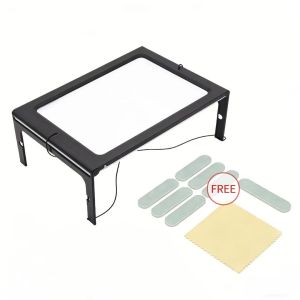 PHYHOO 8PCS/SET A4 Full Page Foldable Magnifier 3X Giant Large Hands Free Magnifying Glass With Light LED Magnifier for Reading