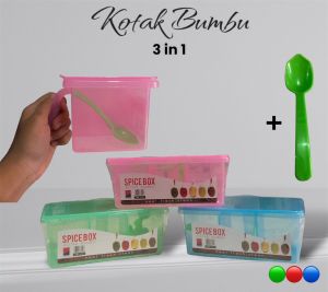 TEMPAT BUMBU DAPUR - SPICE BOX  3 in 1 MERK LUCKY BIRD L-131 FOOD GRADE