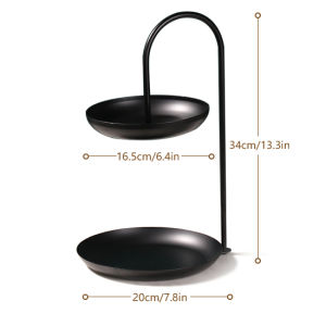Konco 2-Layer Metal cake plate Fruit Dessert Storage Tray Jewelry Earrings Display Cosmetics Decoration Organizer Cake Stand