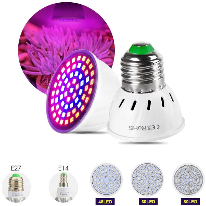 Đèn LED Trồng Cây Trong Nhà E27/E14 Bóng Đèn Trồng Cây Đèn Quang Phổ ...