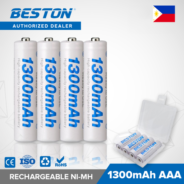 Beston Rechargeable Battery AAA 1.2V Ni-MH 1300mAh 4pcs Cells Package ...