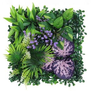 JPTD Durable Artificial Plant Wall Panel Lifelike DIY Artificial Eucalyptus Carpet Photography Props 2525cm Simulation Maple Plant Sheet Background Wall Decoration