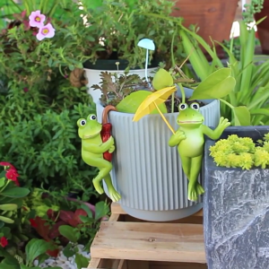 2pcs ếch chậu trồng cây treo Terrarium Chậu Hoa Treo hoa trang trí động vật chậu treo vườn hoa chậu hoa