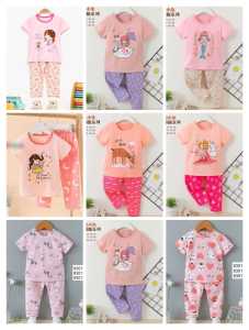 Stelan Anak Perempuan Impor 1-9 tahun lengan pendek