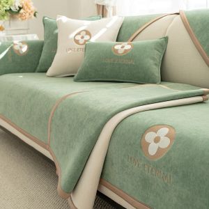 Ghế sofa mềm bìa 1/2/3/4/chỗ ngồi & L hình dạng sofa bìa cotton dệt bốn mùa kết hợp chống trượt sofa Bìa mềm