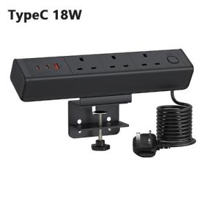 COD 2025 Power Strip 3 Outlet UK SG USB Type C Fast Charge Desk Clamp Table Clip Office Study Home Kitchen new