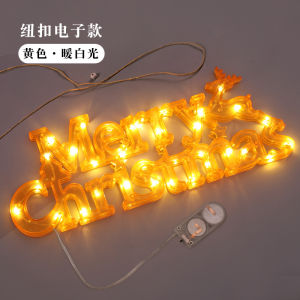 Christmas Decorations Christmas Wreath Accessories Merry Christmas Stereo Letter Lamp