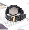 Silicone Strap for Casio G-Shock GA-100/110/140/200/400/700 800 GD-100/110/120 Men Replacement Black Gold Buckle Watch Band 16mm. 