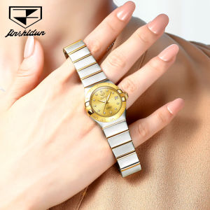 JSDUN 8848 Women Fashion Mechanical Watch Gift Round-dial Stainless Steel Watchband Wristwatch Calendar