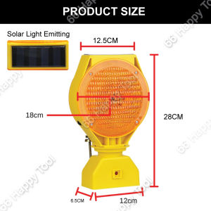 Flashing Light Blinker Yellow Traffic Caution Light Warning Light Barricade Road Safety Use High Quality Solar