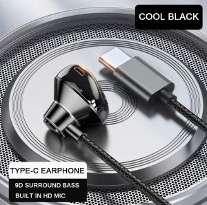 ZNW TYPE-C Earphones 9D Surround Sound Headphones Built In HD Mic Earphone Original High Quality Headset Waterproof & Sweatproof Earbuds Legit Gaming Headphone For Samsung/POCO/Xiaomi/Huawei /Oppo/Vivo etc