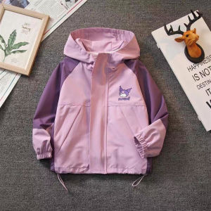 Áo khoác kaki 2 lớp dày dặn cho bé gái kèm nón tiện lợi size 15-40kg