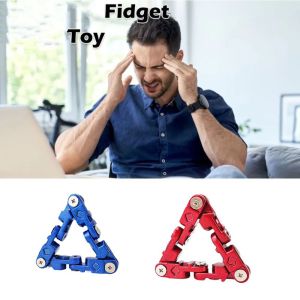 ZHUJI ความยืดหยุ่น ของเล่นฟิดเจ็ตโซ่พลิกไม่มีที่สิ้นสุด อลูมิเนียมอัลลอยด์ ฟลิปไม่จำกัด ของเล่นโซ่โลหะแบบพลิกกลับได้ ที่ออกกำลังกายมือ คู่มือ สร้อยข้อมือการนวดโลหะผสม ผู้ใหญ่ เด็ก