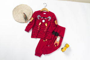 Kids Boy Pyjamas Spiderman Iron Man Hulk Superhero Baju Tidur Budak Lelaki Captain America Clothes 1-7y Boy Cotton Sleepwear Set 蜘蛛侠睡衣 90-130cm
