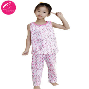 ENWEN kids  Girls kids Sando Pajama  sleepwear for kids girl Pajamas Pure Cotton Thin Section Tank Top Pants Set Homewear night wear