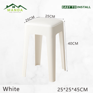 MANDA Nordic Cushioned Stool Minimalist Chair Plastic Stool Nordic Dining Chair Stool Chair Thickened Plastic Stool