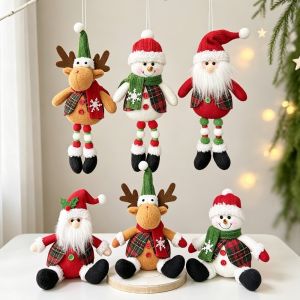LUCHY WATCHES Snowman Christmas Tree Hanging Decorations Santa Claus Colorful Christmas Santa Claus Pendant Cartoon Elk Deer Doll Christmas