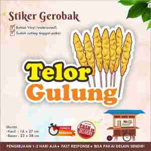 STIKER KACA GEROBAK VINYL TELOR GULUNG / LABEL MAKANAN