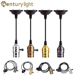 Vintage Edison E26 E27 Screw Bulb Aluminum Shell Base Lamp Bulb Holder Pendant Lighting Socket 110V 220V Ceiling Light Cable