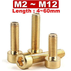 10 cái/lô Vít đầu lục giác chìm bằng đồng thau nguyên chất M3 M4 M5 M6 M8 DIN912 WZTH
