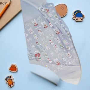 KCY สติกเกอร์ตกแต่งเล็บรูปโบว์รูปต้นคริสต์มาสรูปเกล็ดหิมะน่ารักสำหรับตกแต่งเล็บของขวัญตกแต่งเล็บรูปซานตาคลอส