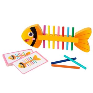 JURHOMIE Wooden Montessori Toys Color Sort Fish Shape Parent-child Interactive Toy  Fine Training Puzzle Toy