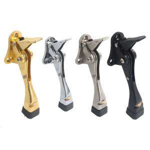 2Pcs Kickdown Door Stop Zincs Alloy Doorstop Adjustable Door Holder with Nonslip Rubber Tip Wall Protector Easy Install