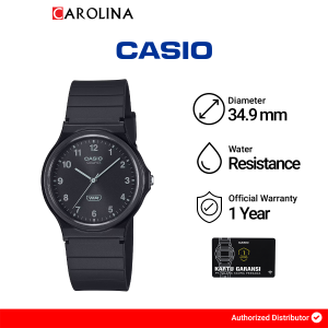 Jam Tangan Pria Casio Pop MQ-24B-1B Black Dial Black Resin Band