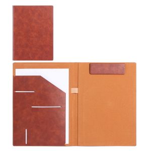 CUNXIN Vintage A4 Conference Folder File Storage Multifunctional Clipboard Leather File Folders Durable Portable Contract File Folders Office School Supplies