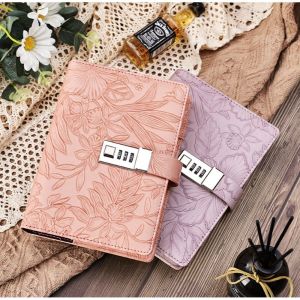 OTYRF 224 Pages B6 Notebook Protecting Secrets Thickened Student Notepad Vintage Waterproof Password Book with Lock Student