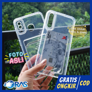 Softcase For S4msung A20 A20S A30 A30S A50 A50S Card Slot Kartu Casing Silicon Bening Clear Kesing Dompet