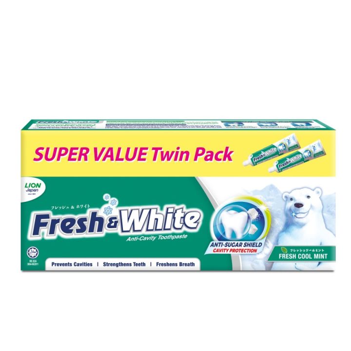 FRESH & WHITE Fresh Cool Mint 2 x 225g | Lazada