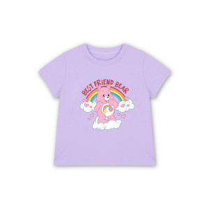 1-12 ปี เสื้อยืดสีฟ้า เสื้อยืดเด็กผู้หญิง เสื้อยืดสีฟ้า ลายการ์ตูน ผ้านุ่ม สัมผัสเบาสบาย วันแม่