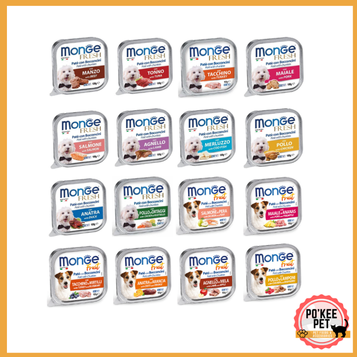 Monge 100g Tray Dog Wet Food / Fruit Series / Fresh Series Lazada