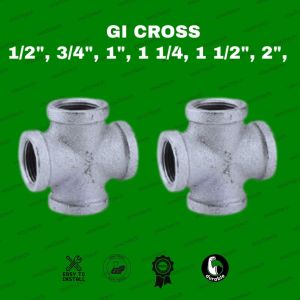 Iron Pipe Cross GI Fitting Galvanized Cross (1/2" 3/4" 1" 1-1/4" 1-1/2" 2")