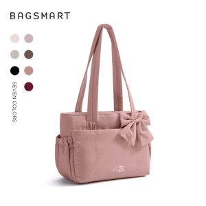 BAGSMART Tote Bag Women Sling Shoulder Bag Baguette Bowknot Handbag with 13" Laptop Compartment for Travel Workout