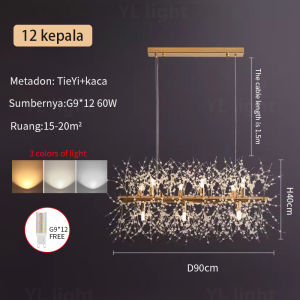 (Satu tahun jaminan)Lampu ruang/makan kristal tembus tinggi lampu meja lampu meja lampu bar lampu langit-langit bergaris lampu hias